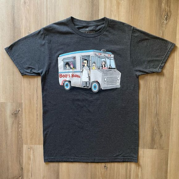 Bobs Burgers Food Truck Ripple Junction Short Sleeve T-Shirt Gray Small - Picture 1 of 4